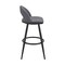 Armen Living Lottech Swivel Counter Stool in Black Metal and Gray Faux Leather 840254335332 - alternate 3